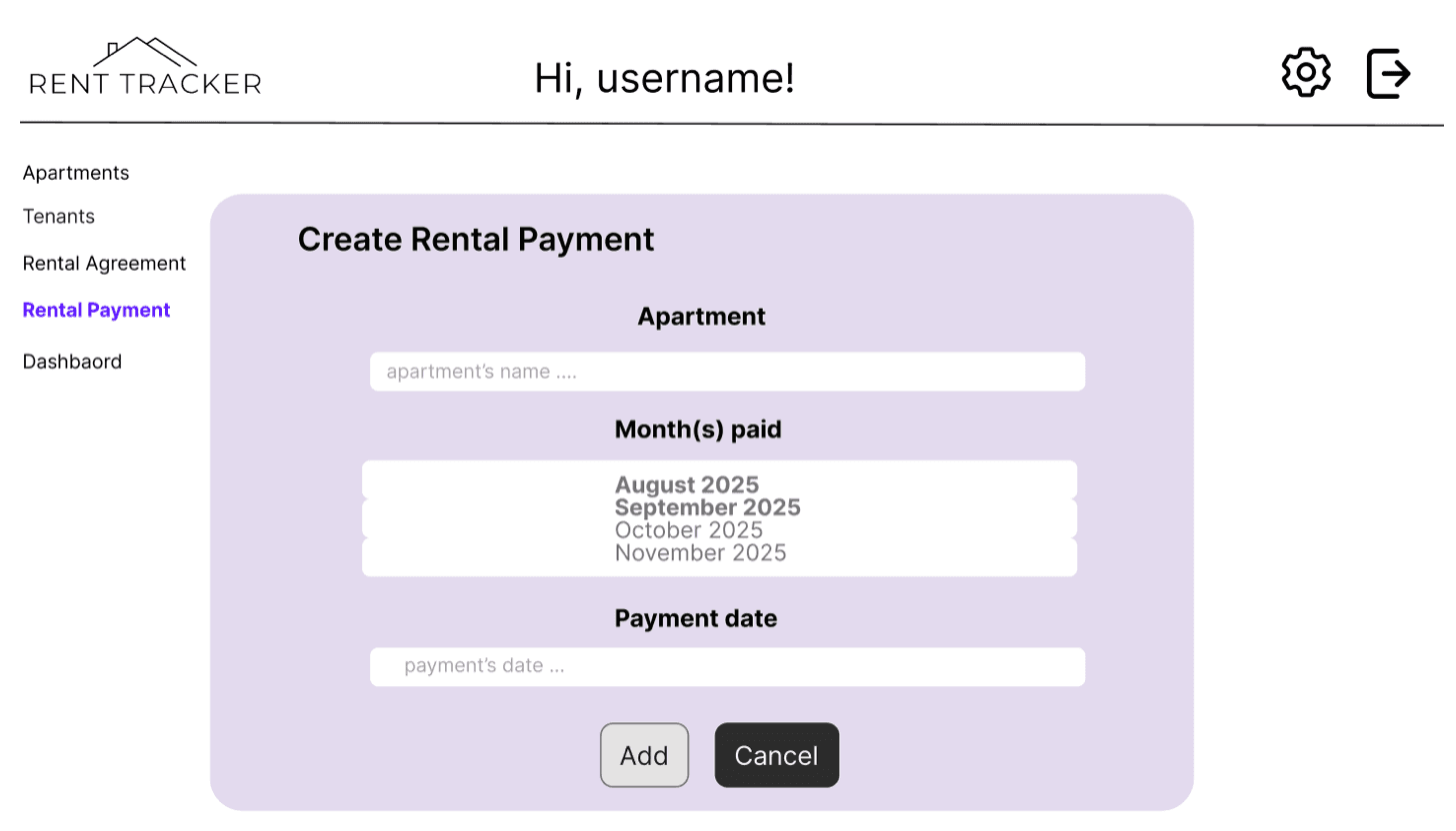 Rent Tracker cover — an editorial grid suggesting a rent-payment schedule.